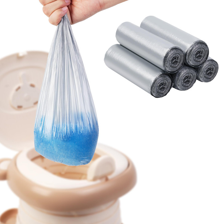 Potty Liners for Portable Toilet 75-count, 16.2"*15.8" Universal-Fit Travel Bags, Disposable Liners for Toddlers, Leak-proof Bags for Outdoor Use and
