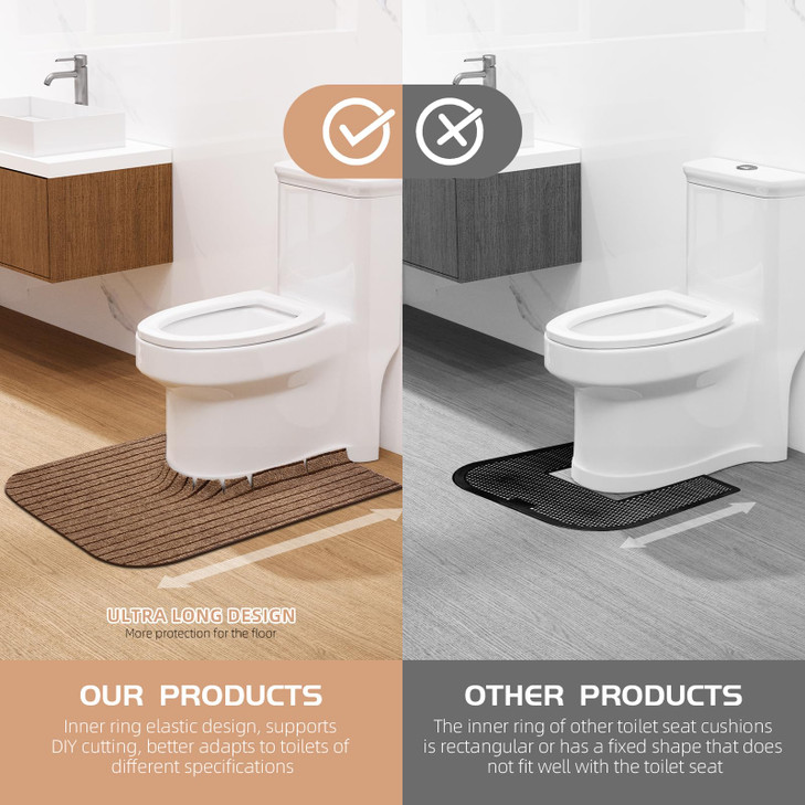 Round Commode Potty Training Mats for Boys, Toilet Training Mats, Potty Training Toilet Rugs, Toilet Rugs u Shaped,Toilet mats for Bathroom,Machine R