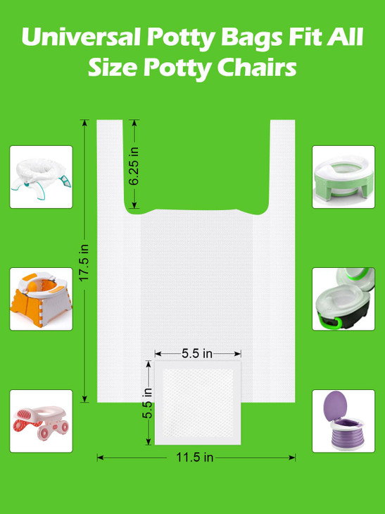 80 Disposable Potty Bags, Potty Liners Compatible with OXO Tot 2-in-1 Go Potty, Potty Refill Bags for Toddler Toilet, Universal Potty Training Bags F