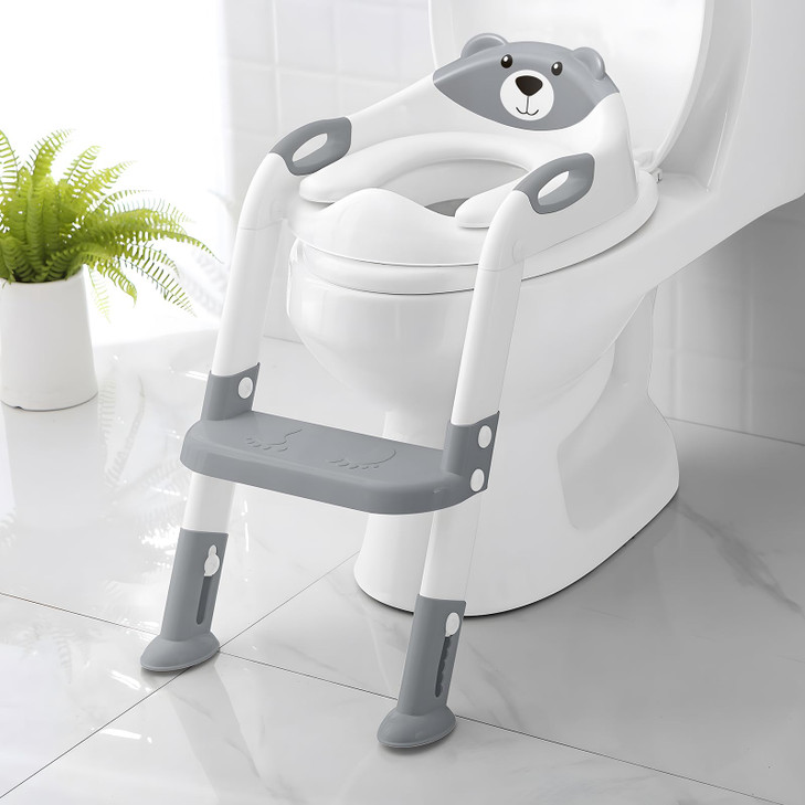 Potty Training Seat ?SKYROKU Potty Training Toilet with Step Stool Ladder, for Kids Boys Girls Toddlers - Comfortable Safe Potty Seat with Anti-Slip