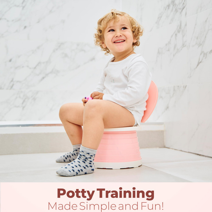 Portable Toddler Travel Potty with Silicone Insert  Foldable Potty Chair for Car & Road Trips, Spill-Resistant Training Toilet, Compact Emergency Po