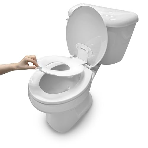 Ingenuity: ity by Ingenuity Flip & Sit Potty Seat (White)  Easy to Set Up & Remove Potty Training Seat That Attaches to Adult Toilet Seat