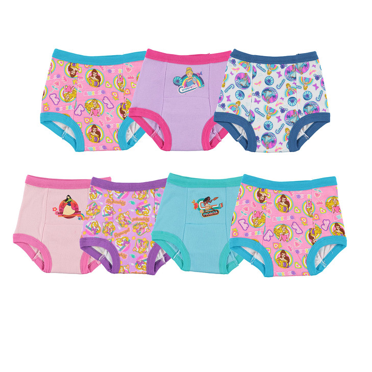 Disney Princess Potty Training Pants include Success Chart & Stickers with Cinderella, Belle, Moana & more in sizes 2T, 3T, 4T