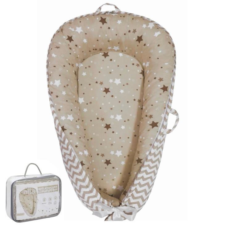 Aila+Aiden Baby Lounger | Organic Cotton Infant Lounger | Reversible, Adjustable & Portable Floor Lounger | Supervised Use | Soft, Breathable, Washab