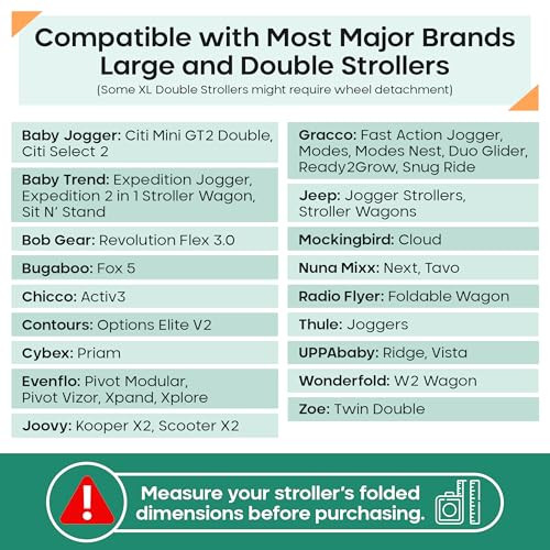 reperkid Large Stroller Bag for Airplane Travel, Blue, 47" H x 24" W x 15" D, Fits Most Large, Single, Double, Jogging Strollers  Premium Waterproof