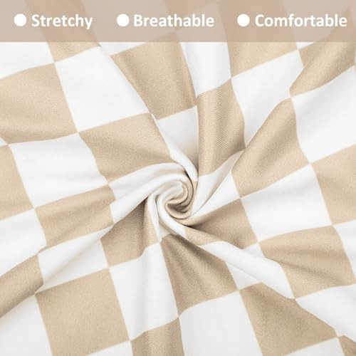 DILIMI Baby Lounger Cover for Boys and Girls, Removable Cover Ultra Soft Comfortable Lounger Slipcover, Light Brown Checkerboard (Lounger not Include