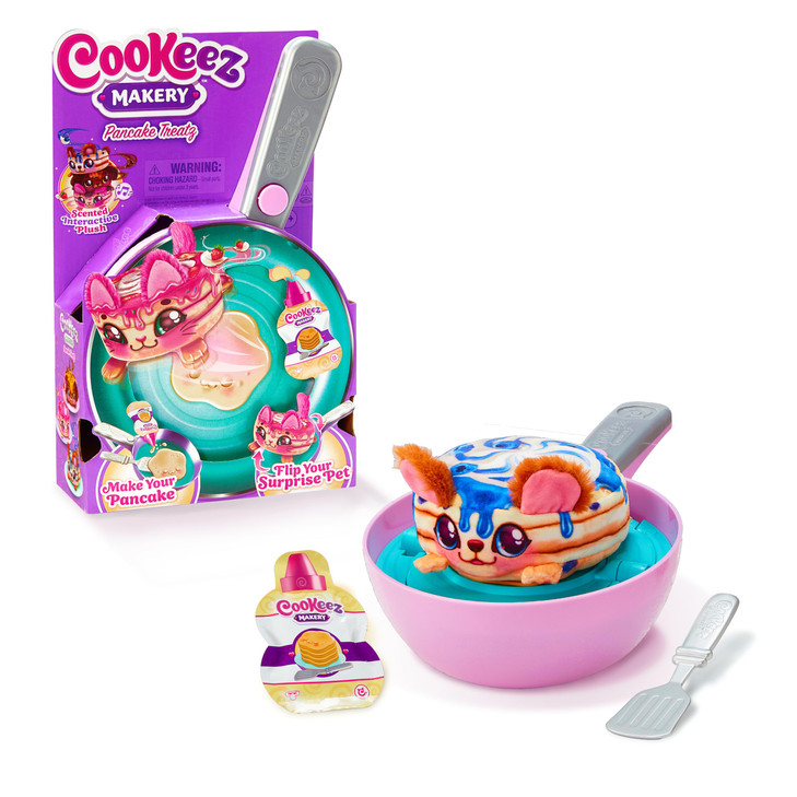 Cookeez Makery Pancake Treatz. Mix & Flip a Plush Best Friend! Place Your Pancake Mix on The Pan and Be Amazed When A Scented, Interactive Plush Frie