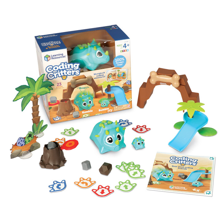 Learning Resources Coding Critters Rumble & Bumble - 23 Pieces, Ages 4+, Educational Games, Screen-Free Toy For Kids, Interactive STEM Pet