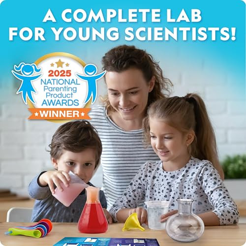 National Geographic Junior Chemistry Set - Complete Early Learning Lab Kit with 50 Science Experiments for Kids and 20+ Lab Tools, Chemistry Set, Sci