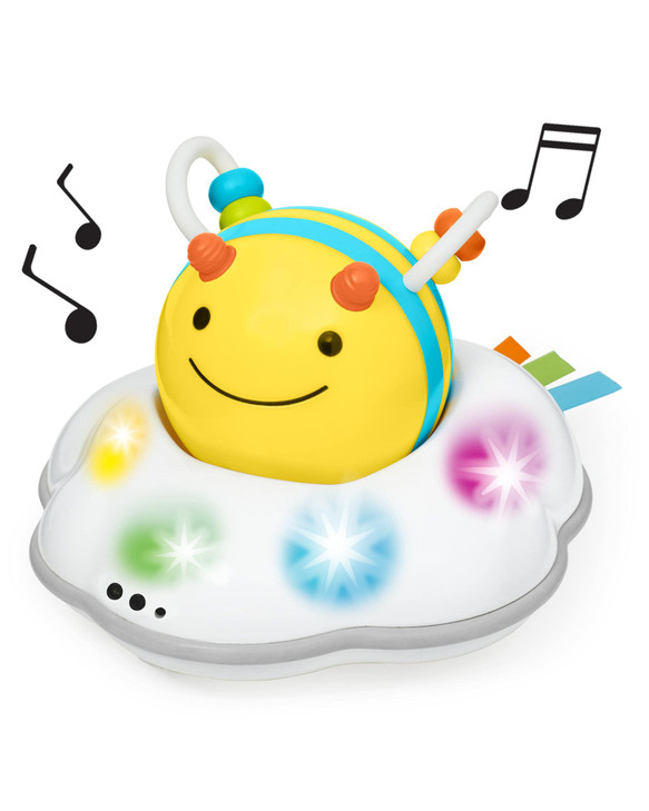 Skip Hop Baby Follow-Me Bee Tummy Time Crawl Toy 3-Stage Infant Sensory Development with Lights Sounds and Music Explore & More Age 5m+