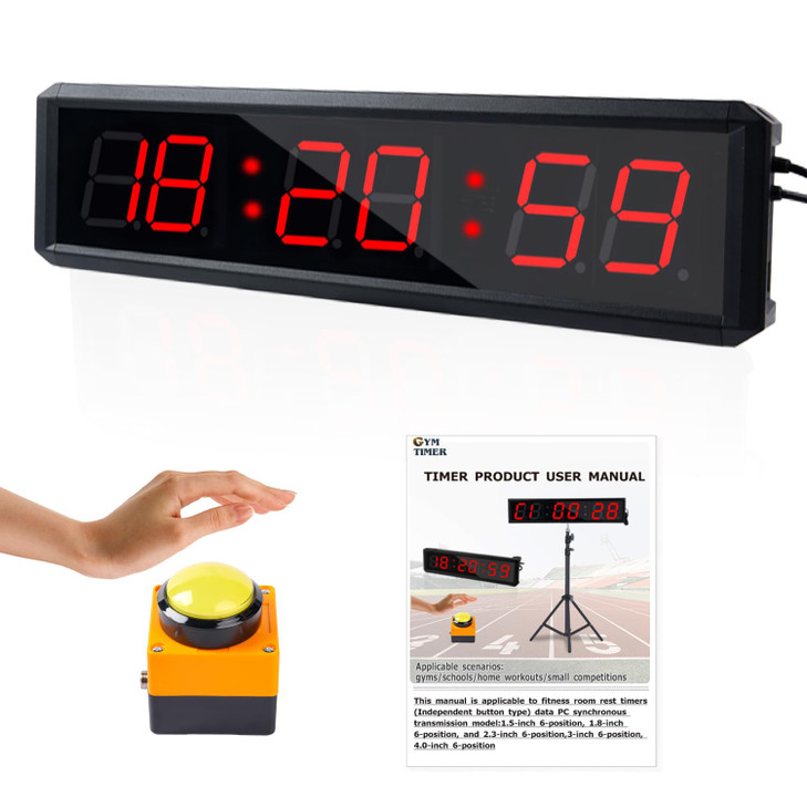 SMAHEAT Fitness Timer with Stopwatch Button, Suitable for School/exam/Home Exercise/Gym/Gym SMAHEAT Electronic Fitness Timer (1.8-inch Data PC synchr