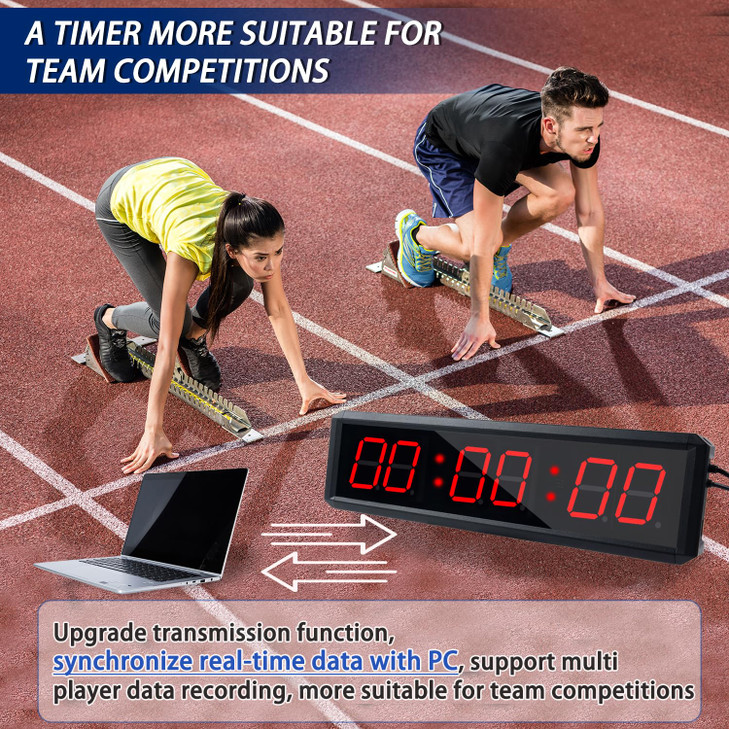 SMAHEAT Fitness Timer with Stopwatch Button, Suitable for School/exam/Home Exercise/Gym/Gym SMAHEAT Electronic Fitness Timer (1.8-inch Data PC synchr