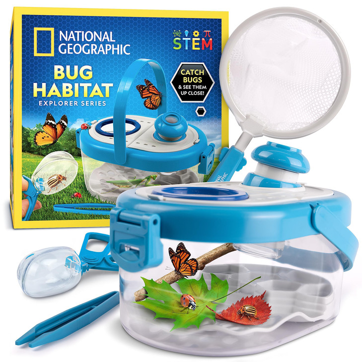 National Geographic Bug Catcher Kit for Kids - Kids Bug Habitat with Magnified Viewer, Bug Catcher, Tweezers & Learning Guide, Insect Habitat, Outdoo