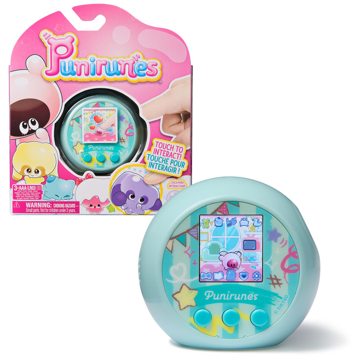 Punirunes, Interactive Digital Toy with 55 Squishy Characters Inside, Reacts to Touch, Color Display, Kids Toys for Ages 5 and up