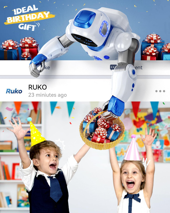 Ruko 1088 Smart Robots for Kids, Large Programmable Interactive RC Robot with Voice Control, APP Control, Present for 4 5 6 7 8 9 Years Old Kids Boys