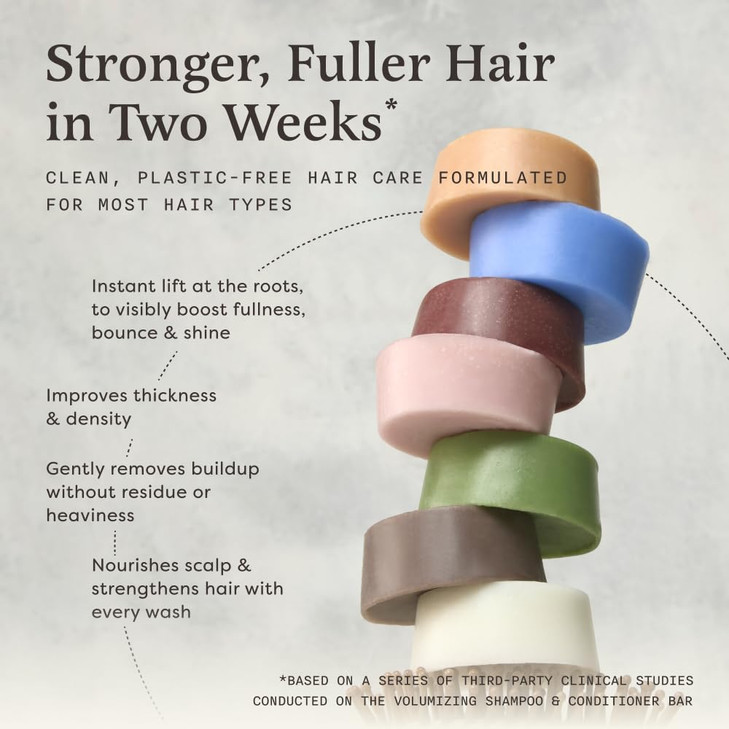 The Earthling Co. Volumizing Conditioner Bar For Thickening, Fullness, Strength, and Hair Growth - Sulfate, Silicone, Paraben Free for Thinning, Flat