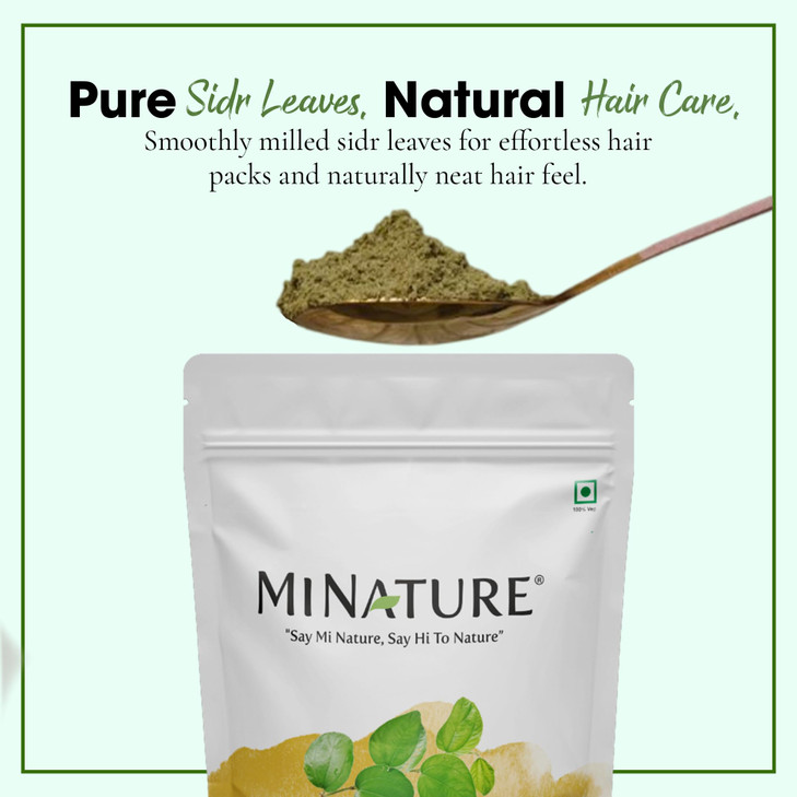 mi nature Sidr Powder, 227g (8oz, 0.5 lb) | Natural Hair Conditioner and Cleanser with Mucilages and Saponins for All Hair Types