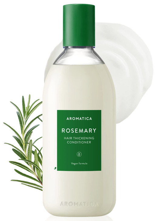 AROMATICA Rosemary Hair Thickening Conditioner, Vegan Hair Conditioner for Damaged Hair and Dry Hair - Moisturizing Conditioner, Silicone-Free (13.53