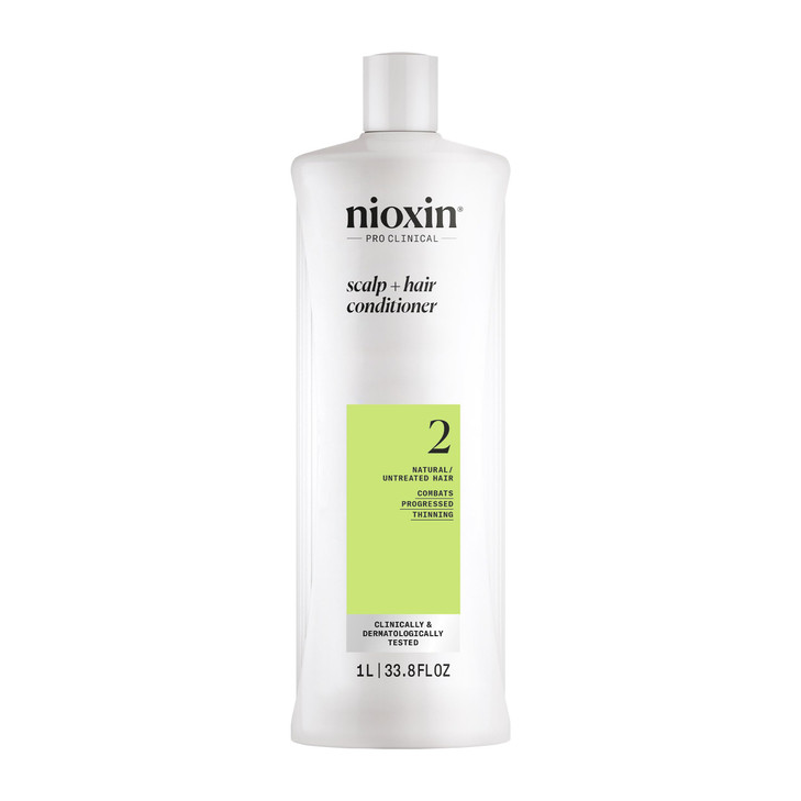 Nioxin Scalp + Hair Thickening System 2 Conditioner| For Natural or Untreated Hair with Progressed Thinning| With Niacinamide and Biotin | 33.8 Fl oz
