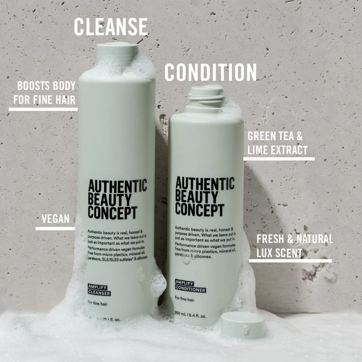 Authentic Beauty Concept Amplify Conditioner | Volumizing Conditioner for Fine Hair | Increases Body & Volume | Vegan & Cruelty-free | Silicone-free
