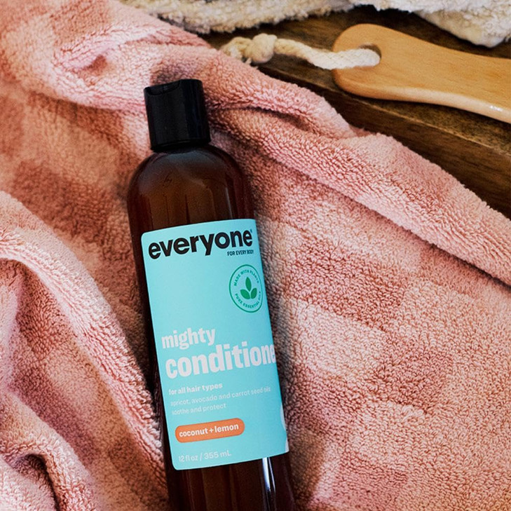 Everyone Hair Care Conditioner - Coconut & Lemon Mighty, 12 fl oz Bottle, Wash & Leave In Hydrating Conditioner, Deep Moisturizing, Sulfate Free & Pa