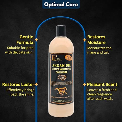 E3 Argan Conditioner with Vitamins A,C,E and F - Combines Natures Treatment Safe Sustainable Dry Damage Hair (32 fl oz)