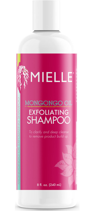 Mielle Organics Mongongo Oil Exfoliating Hair Shampoo - Sulfate-Free Shampoo & Scalp Exfoliator to Remove Dirt, Oil & Product Build-Up - Maintains Es