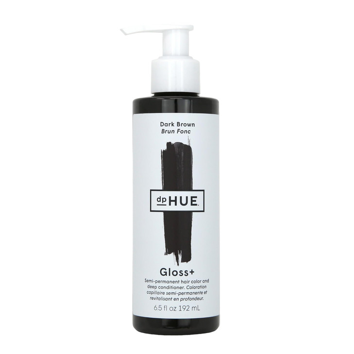dpHUE Gloss+, Dark Brown - 6.5 oz (8-12 Applications) - Semi-Permanent Hair Color & Conditioner - Lasts Up to Eight Washes - Paraben, SLS & SLES Sulf