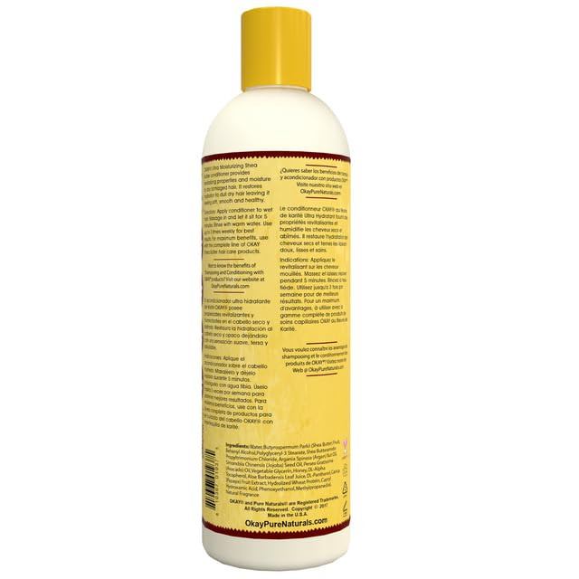 Okay Ultra Moisturizing Shea Conditioner Helps Hydrate,Moisturize,and Soften Hair Sulfate,Silicone,Paraben Free For All Hair Types and Textures Made