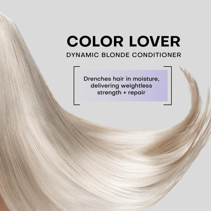 FRAMESI Color Lover Dynamic Blonde Sulfate Free Purple Conditioner for Color Treated Hair, 16.9 fl oz