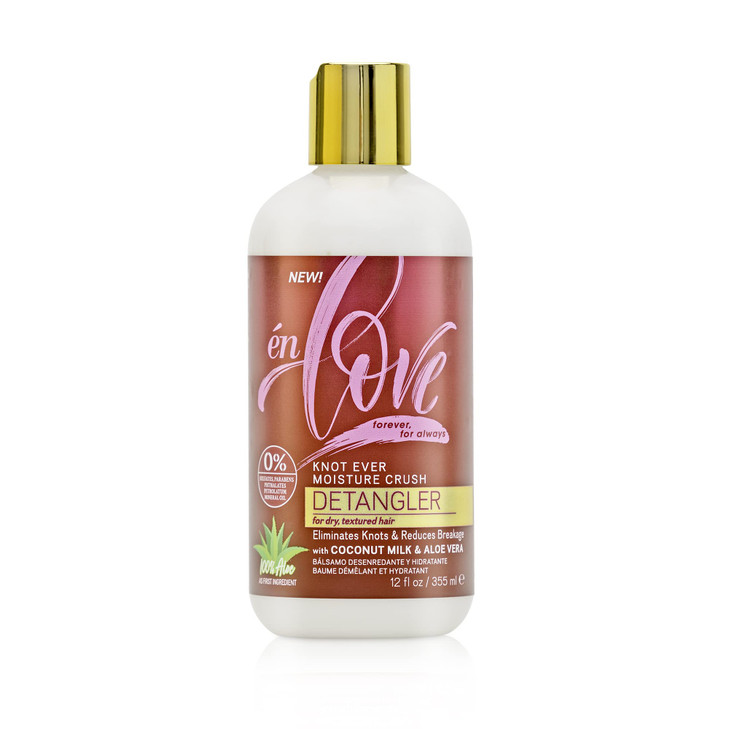 én Love Knot Ever Moisture Crush Hair Detangler | Natural Coconut Milk & Aloe Vera | Detangles Curls, Softens Hair and Eliminates Knots | Pre-Shampoo
