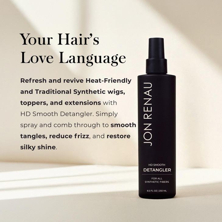 Jon Renau HD Smooth Detangler, Leave In Detangler Spray for Synthetic Wigs and Hair Extensions, Frizz Reducing Detangling Spray for Synthetic Hair, W