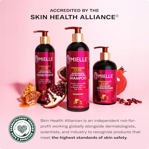 Mielle Organics Pomegranate & Honey Leave In Conditioner for Curly Hair - Moisturizing Detangler & Curly Hair Treatment to Help Repair Damage, Preven