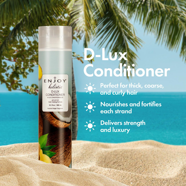 Enjoy Holistic D-Lux Conditioner - Deep Nourishing Treatment for Thick, Coarse & Curly Hair - Ultimate Softness, Shine & Detangling - Sulfate & Parab