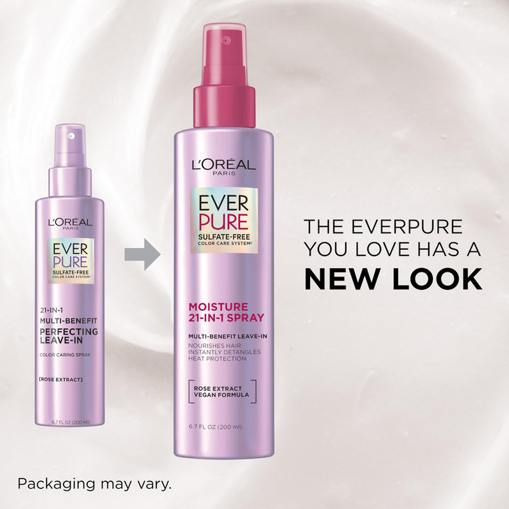 L'Oreal Paris 21-in-1 Leave In Conditioner Spray, Sulfate Free, Vegan, EverPure 6.8 fl oz