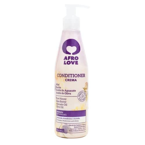 Afro Love Conditioner for Curly Hair, Deep Moisturizing & Frizz Control, Hydrating Conditioner with Raw Honey, Shea Butter, Avocado Oil & Olive Oil 