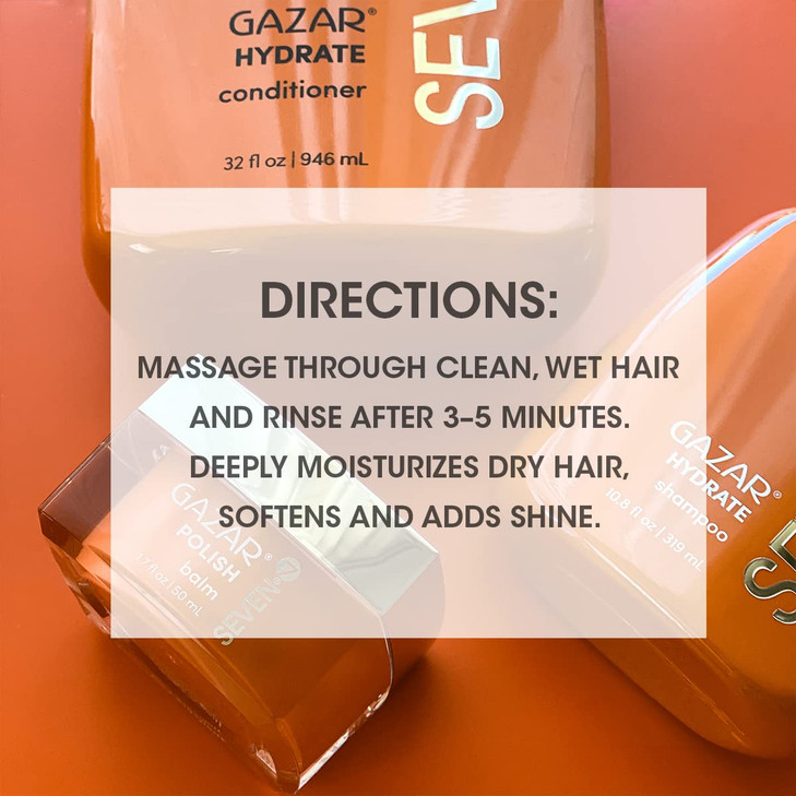 SEVEN Hair Care Gazar Hydrate Conditioner for Women & Men, Anti-Frizz, Moisturize Dry Hair, Sulfate + Paraben Free, Cruelty Free with Argan Oil, Jojo