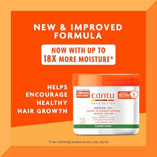 Cantu Argan Oil Leave in Conditioning Repair Cream, 16 Ounce
