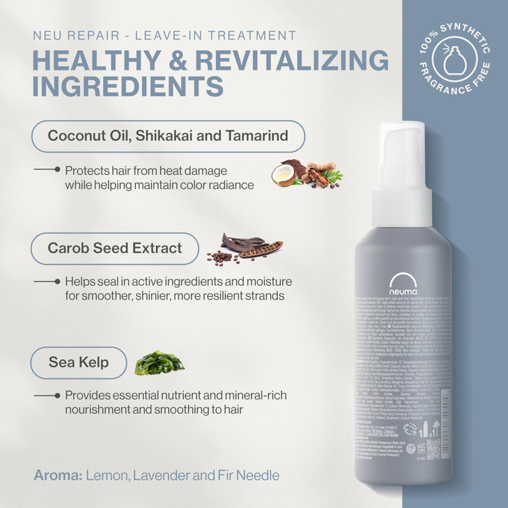 Neuma Neu Repair Leave In Hair Treatment 5.1 Fl. Oz. Hair Repair Treatment for Damaged Hair - Smooths, Conditions, Shields, Softens, Protects, Streng