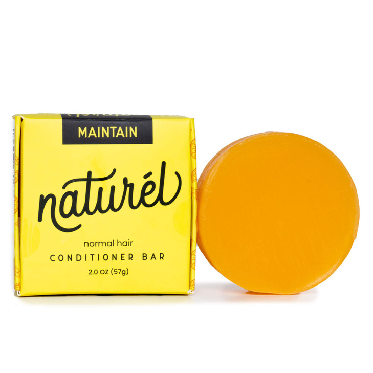 Naturel Maintain Conditioner Bar, Conditioner Bar for Hair Growth and Shine, Castor Oil and Grapefruit Oil, Vegan, Zero Waste, Cruelty Free, Made in