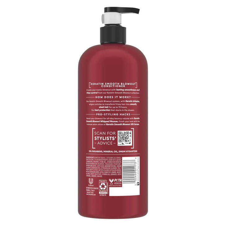 TRESemmé Conditioner Keratin Smooth for Frizzy Hair,Formulated with Lamellar-Discipline, 28 Fl Oz