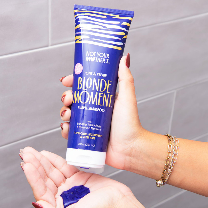 Not Your Mother's Blonde Moment Purple Shampoo and Conditioner (2-Pack) - 8 fl oz - Ideal for Blonde, Highlighted Brunette, Silver Hair - Helps with