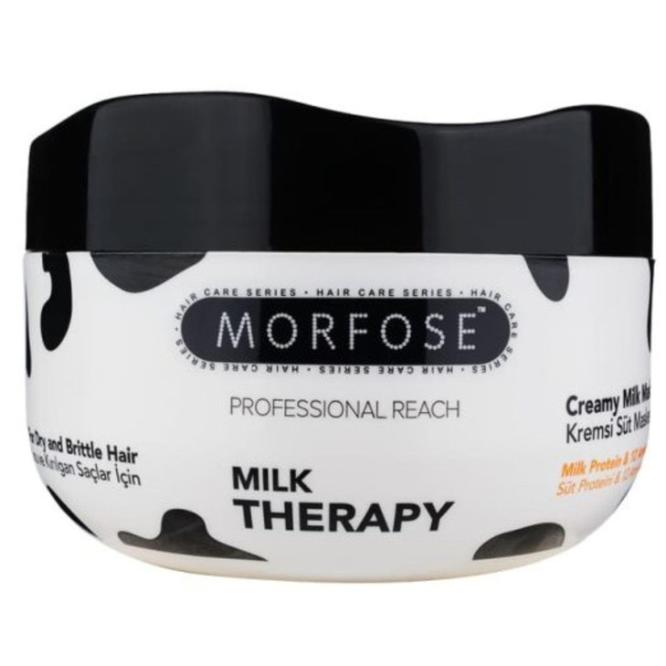 Morfose Professional Hair Mask for Dry, Damaged, or Brittle Strands 16.9 Fl oz (Milk Therapy)