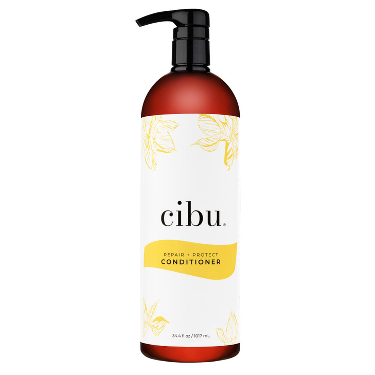 CIBU Repair + Protect Hair Conditioner for Damaged Dry Hair, 1 Liter - Protects from Breakage and Split Ends, Leaves Strands Smooth and Luxurious - C