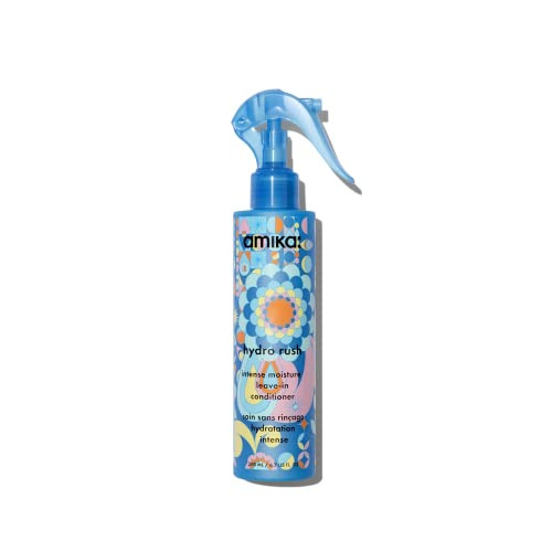 amika Hydro Rush Intense Moisture Leave-In Conditioner with Hyaluronic Acid, 200ml | for all hair types, long-lasting hydration, detangles and reduce