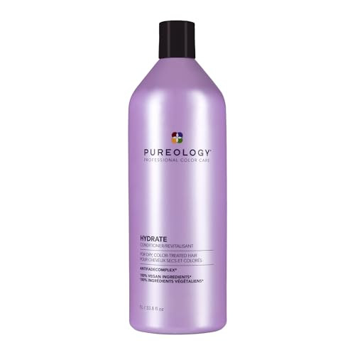 Pureology Hydrate Conditioner - For Dry or Color Treated Hair, Nourishing Conditioner to Restore Moisture and Seal in Hydration, Vegan, 33.8 Fl Oz