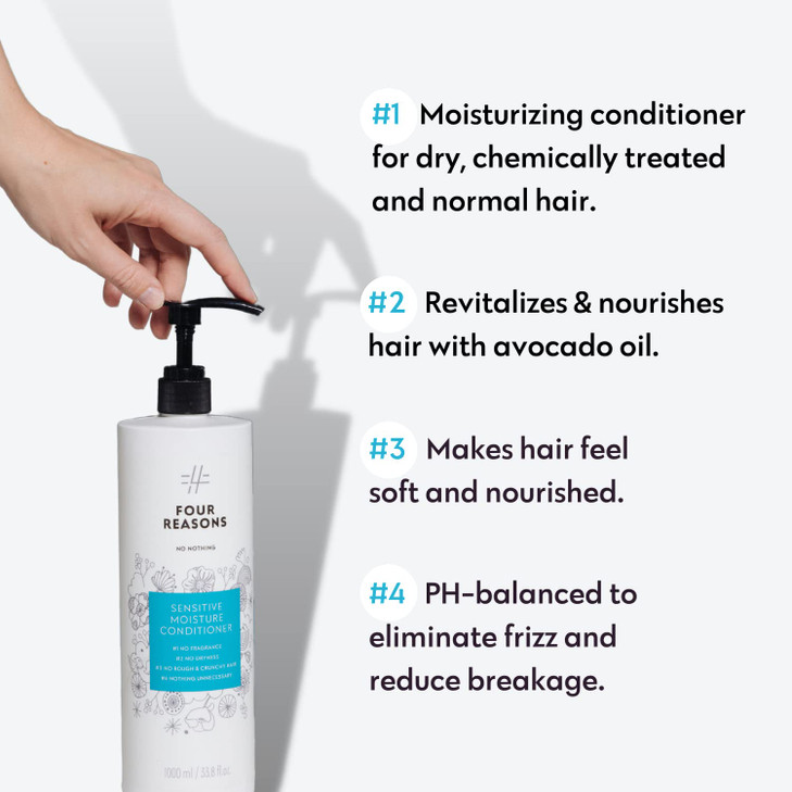 No nothing Very Sensitive Moisturizing Conditioner - For Dry & Damaged Hair  Suitable for Sensitive Skin & Scalp - 100% Vegan, Hypoallergenic, Fragr