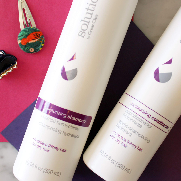 GREAT CLIPS Solutions Moisturizing Conditioner, 10oz | Repairs & Softens Damaged Hair | For Dry, Coarse, or Curly Hair