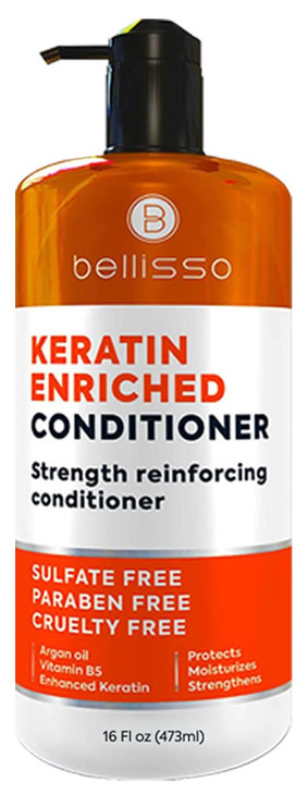 Keratin Conditioner  Sulfate and Paraben Free Deep Treatment for Dry, Damaged Hair - Salon Formula - For Curly, Color Treated, Straight and Frizzy H