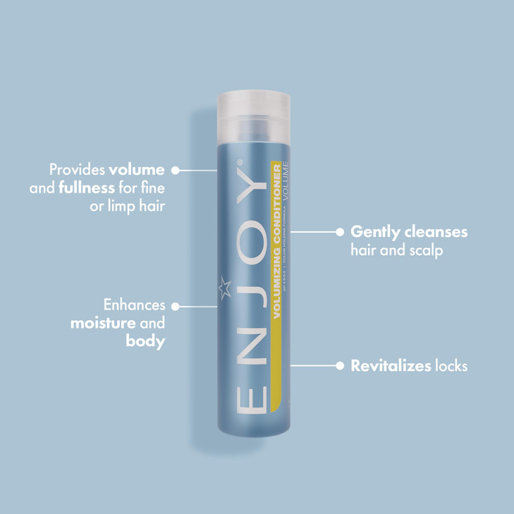 Enjoy Volumizing Conditioner, Lightweight Moisture and Body for Fine or Limp Hair, Shine-Enhancing and Fuller-Looking Strands, pH 4.55.5, 33.8 Fl Oz